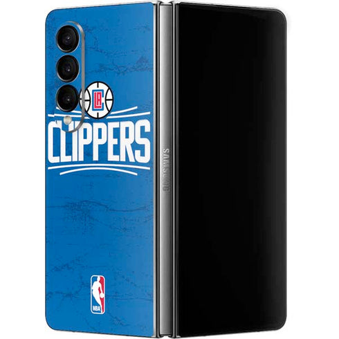 NBA Los Angeles Clippers Distressed Blue Galaxy Z Fold4 5G Skin